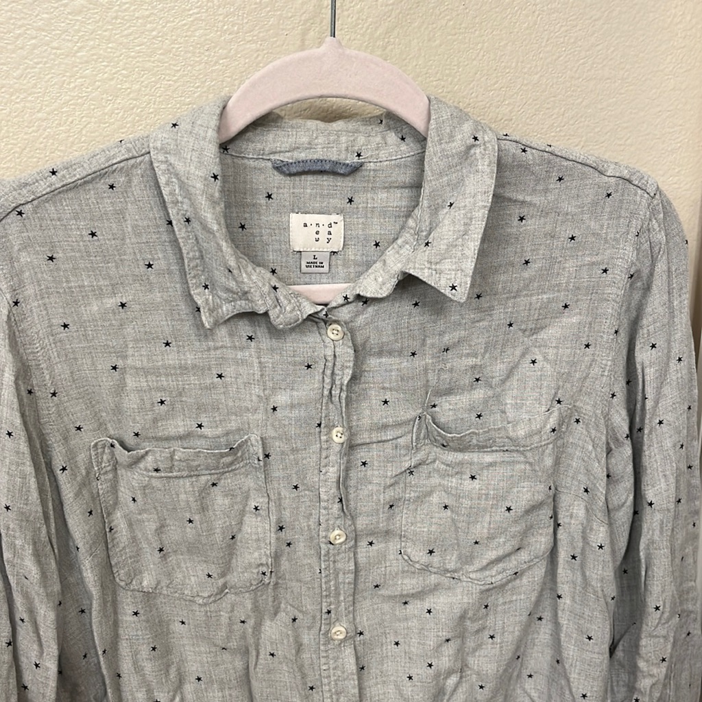 Star Button Down Top